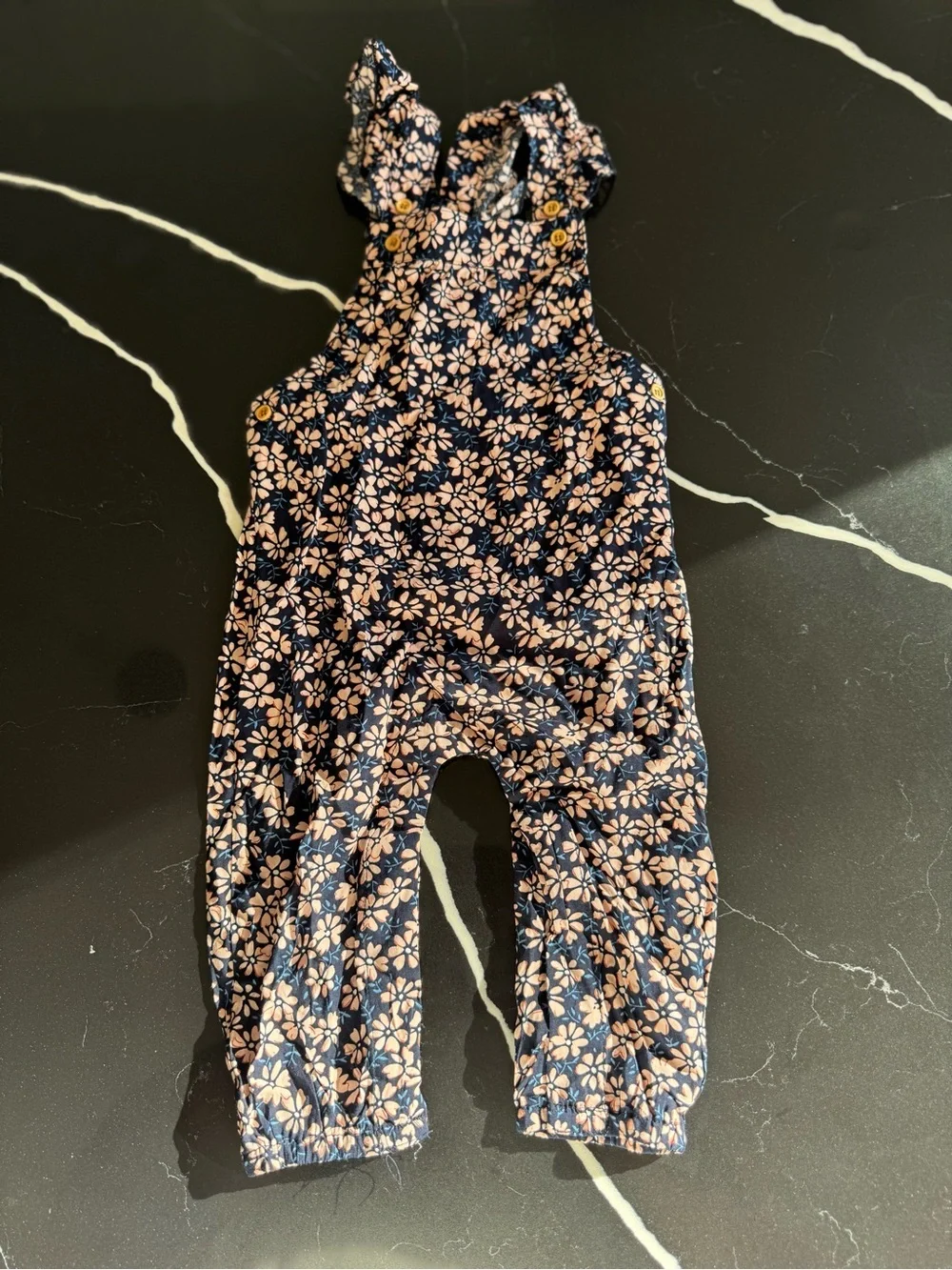 Navy and Pink Floral Kids One-Piece Bodysuit